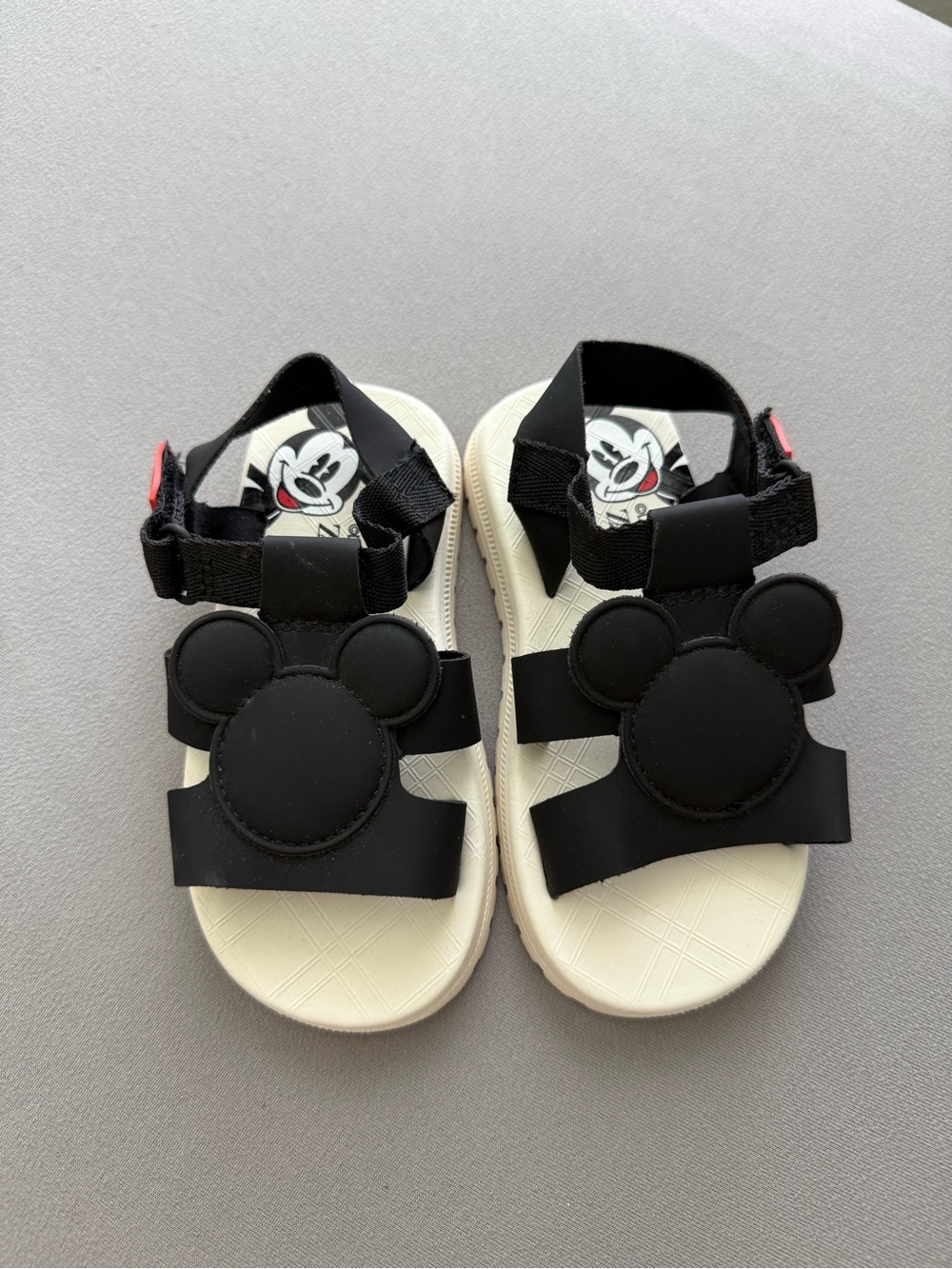 Zara Kids Black & Cream Mickey Sandals